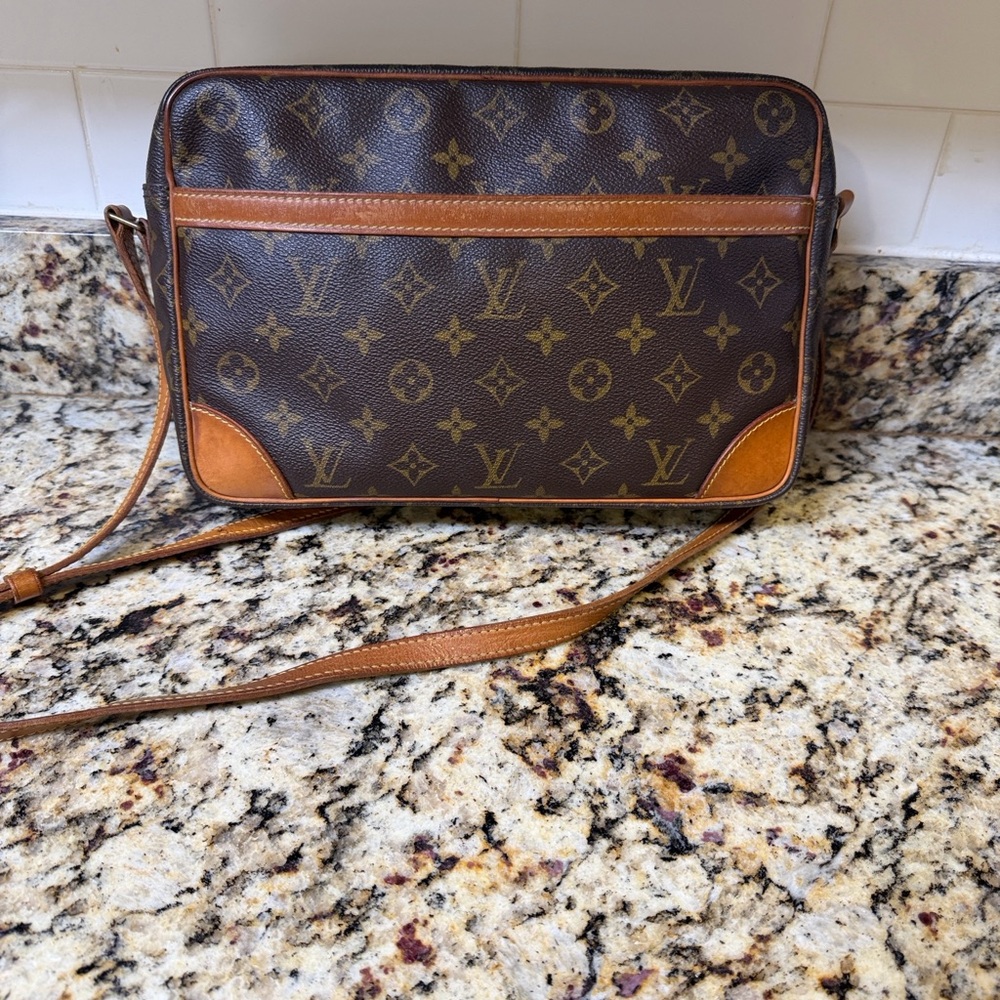 Louis Vuitton Monogram Crossbody Bag in Brown and Tan